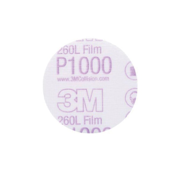 3M Hookit Finishing Film Disc, 00909, 3 in, P1000, 50 dscs pr bx, 4 bxs pr cs, 50PK 7000021278 - main